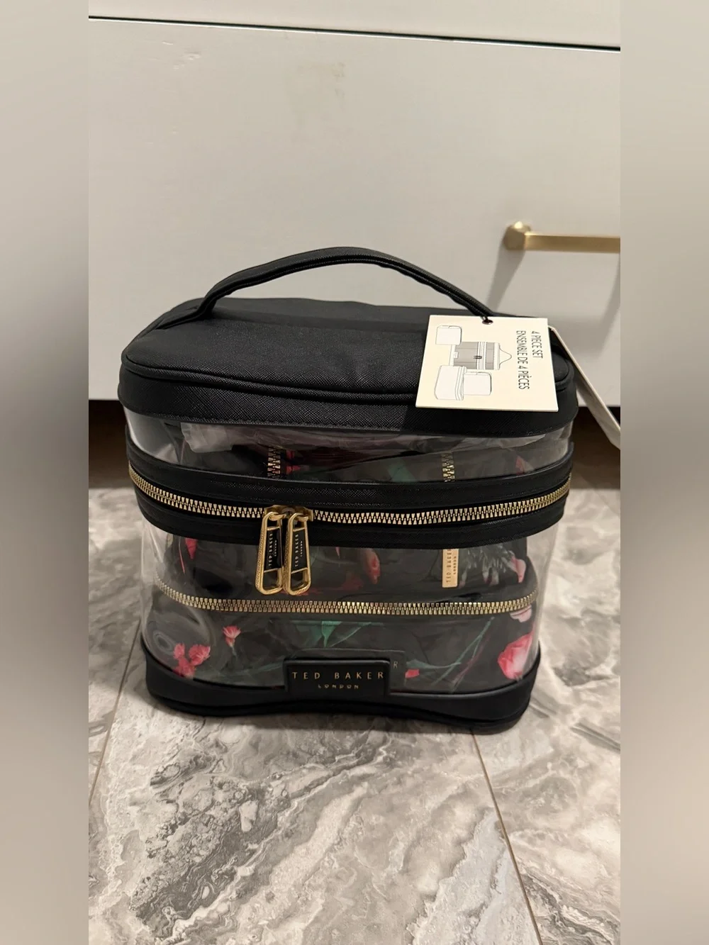 NWT Ted Baker London 4-Piece Cosmetic Bag Set